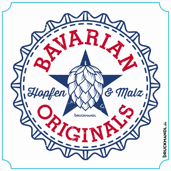 bayerisches Shirtmotiv Bavarian Originals Hopfen und Malz